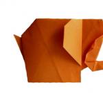 Slon je cirkusant. Modularni origami. Modularna shema cirkuskog izvođača origami elephant Modularna shema opisivanja teleta origami slona